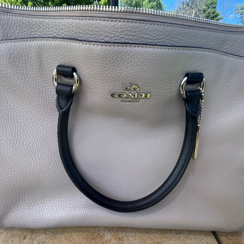Coach Gray and Black Tote Bag